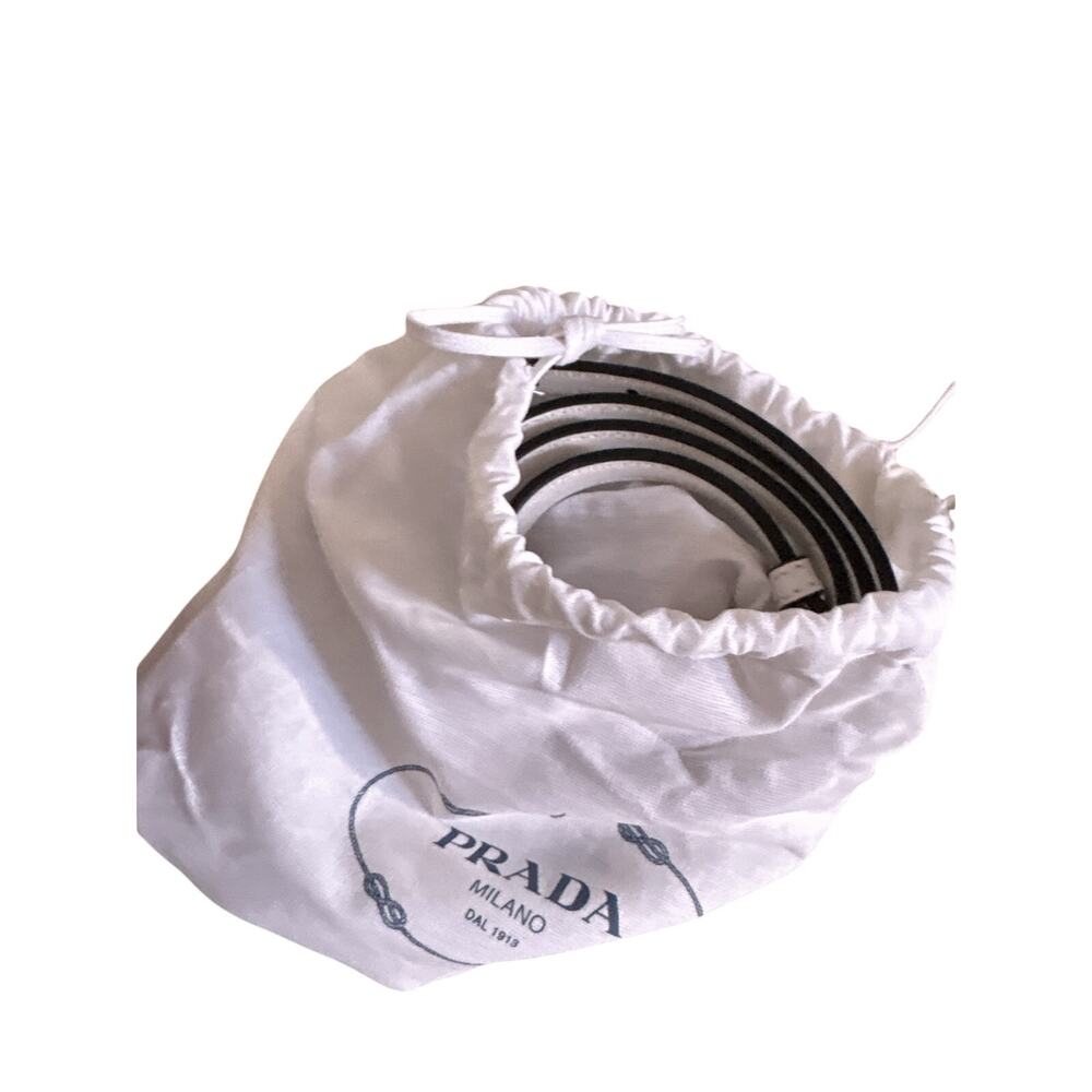 Prada Cartella Saffiano Leather Top Handle Bag White Black Gold HW NWOT - Picture 8 of 11